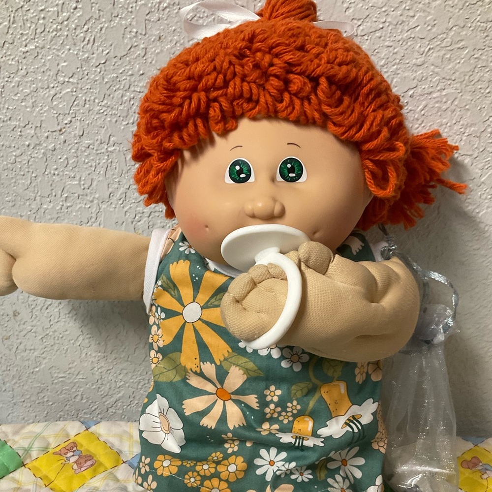 RARE Vintage Cabbage Patch Kid Girl With Pacifier Red Poodle Pony HM#4 1986